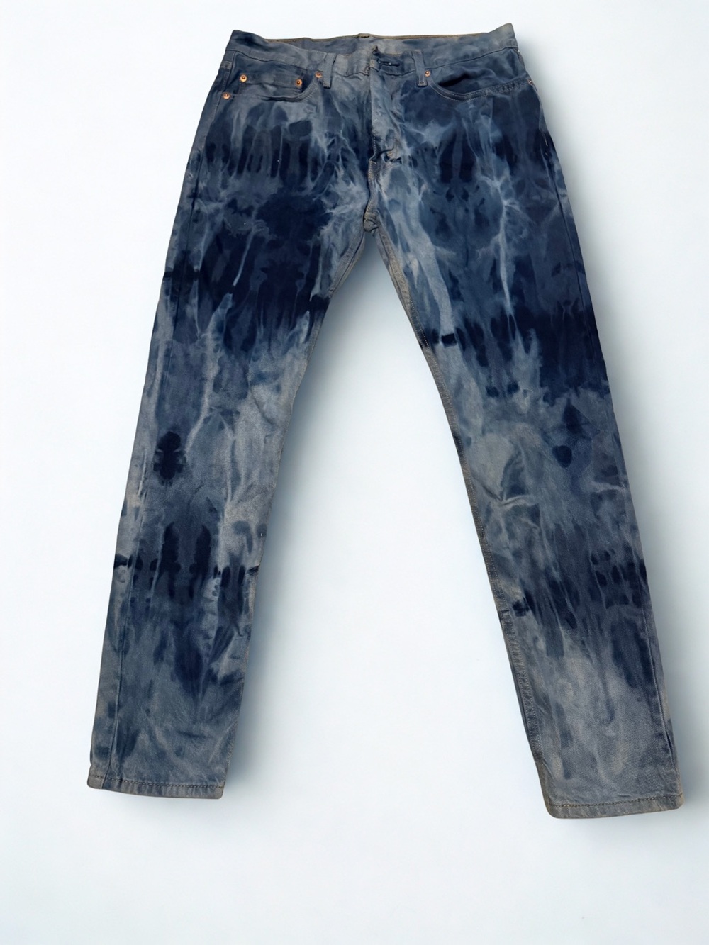 Levi's 512 Men's Blue Tie-Dye Slim Straight Jeans - Picture 2 of 7